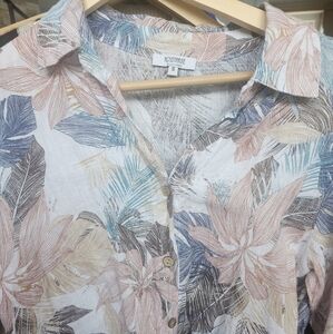 MADE IN ITALY LINEN FLORAL PATTERN DRESS/SHIRT
